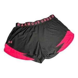 Under Armour Black Hot Pink Running Shorts Thick Waistband Pockets 2X